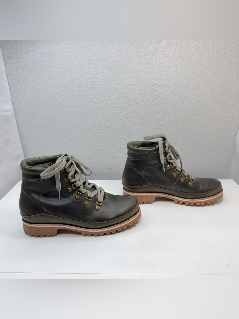 Chaco Fields WP Women's Hiking Boots Olive Green Leather Waterproof Size 8.5 - Picture 3 of 14